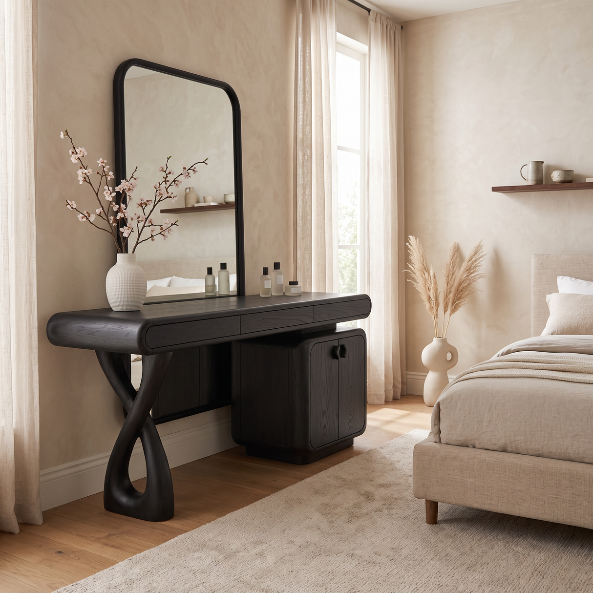 Orlienne Solid Wood Cosmetic Table