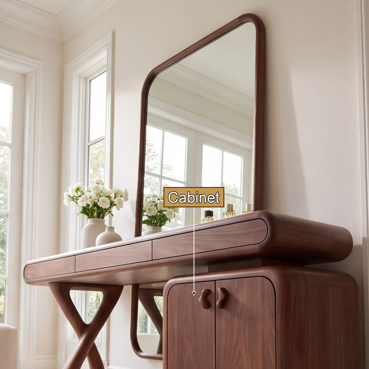 Orlienne Solid Wood Cosmetic Table