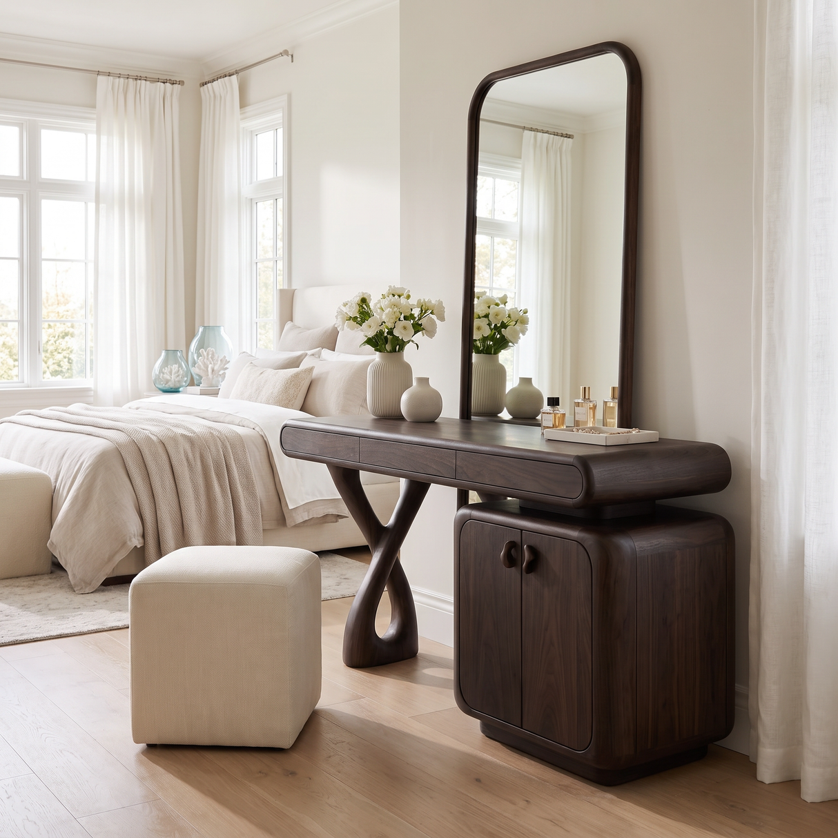 Orlienne Solid Wood Cosmetic Table