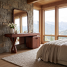 Orlienne Solid Wood Cosmetic Table