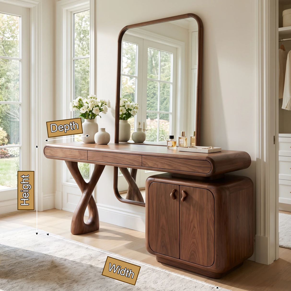 Orlienne Solid Wood Cosmetic Table