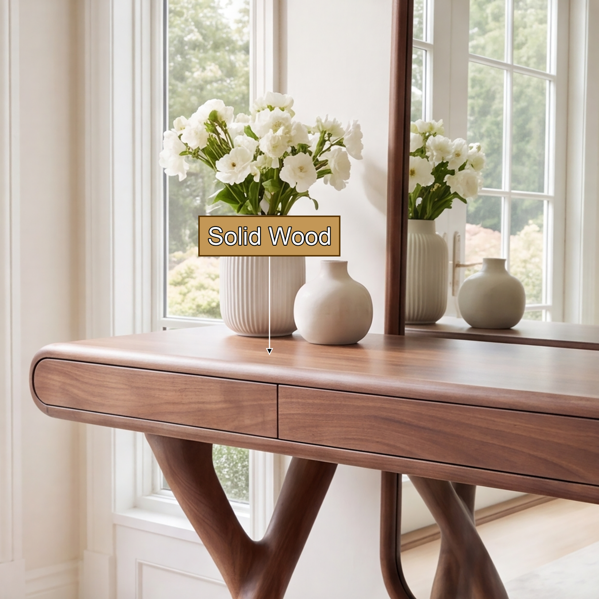 Orlienne Solid Wood Cosmetic Table