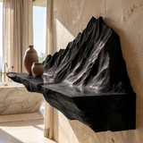 Orlune Sculpted Solid Wood Mountain Floating Shelf SPA564532