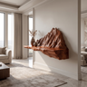 Orlune Sculpted Solid Wood Mountain Floating Shelf SPA564532