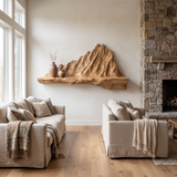 Orlune Sculpted Solid Wood Mountain Floating Shelf SPA564532