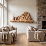 Orlune Sculpted Solid Wood Mountain Floating Shelf SPA564532
