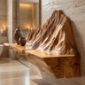 Orlune Sculpted Solid Wood Mountain Floating Shelf SPA564532
