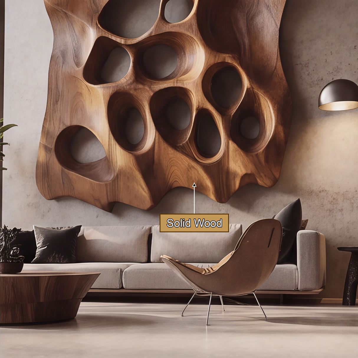 Orvane Sculpted Solid Wood Wall Art