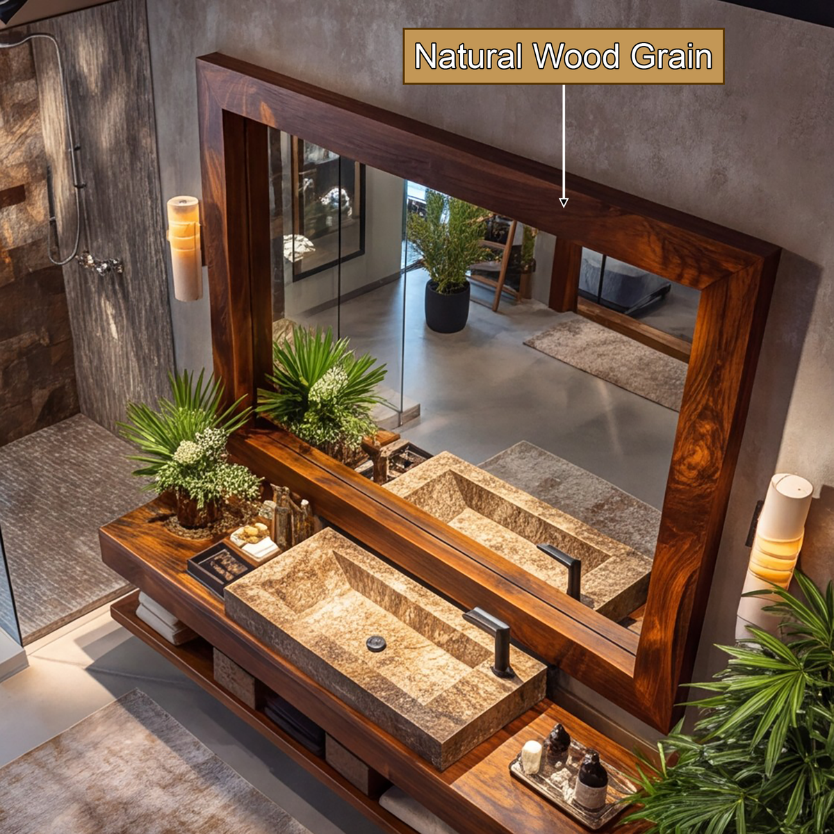 Orvanta Solid Wood Mirror Frame - Timberustic Mirror