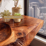 Zavion Textured Carved Solid Wood Floating Bathroom Vanity with Integrated Sink - Timberustic Floating Bathroom Vanity with Integrated Sink
