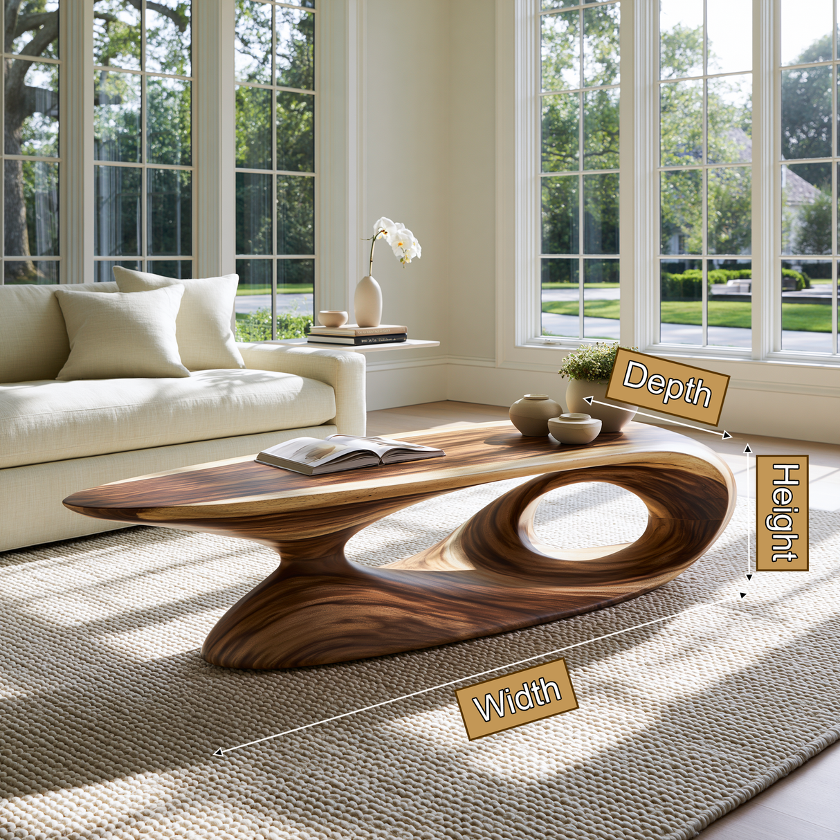 Oryndale Sculpted Solid Wood Coffee Table SPA248424 - TimbeRustic Coffee Table