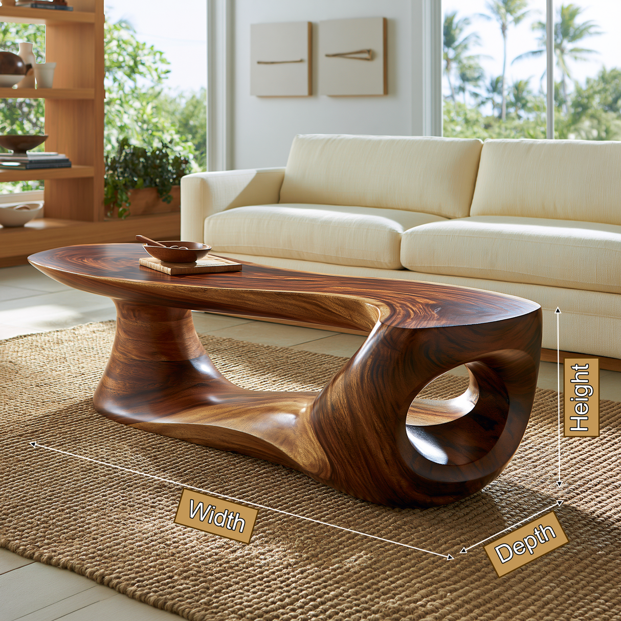 Orynvale Sculpted Solid Wood Coffee Table SPA925753 - TimbeRustic Coffee Table