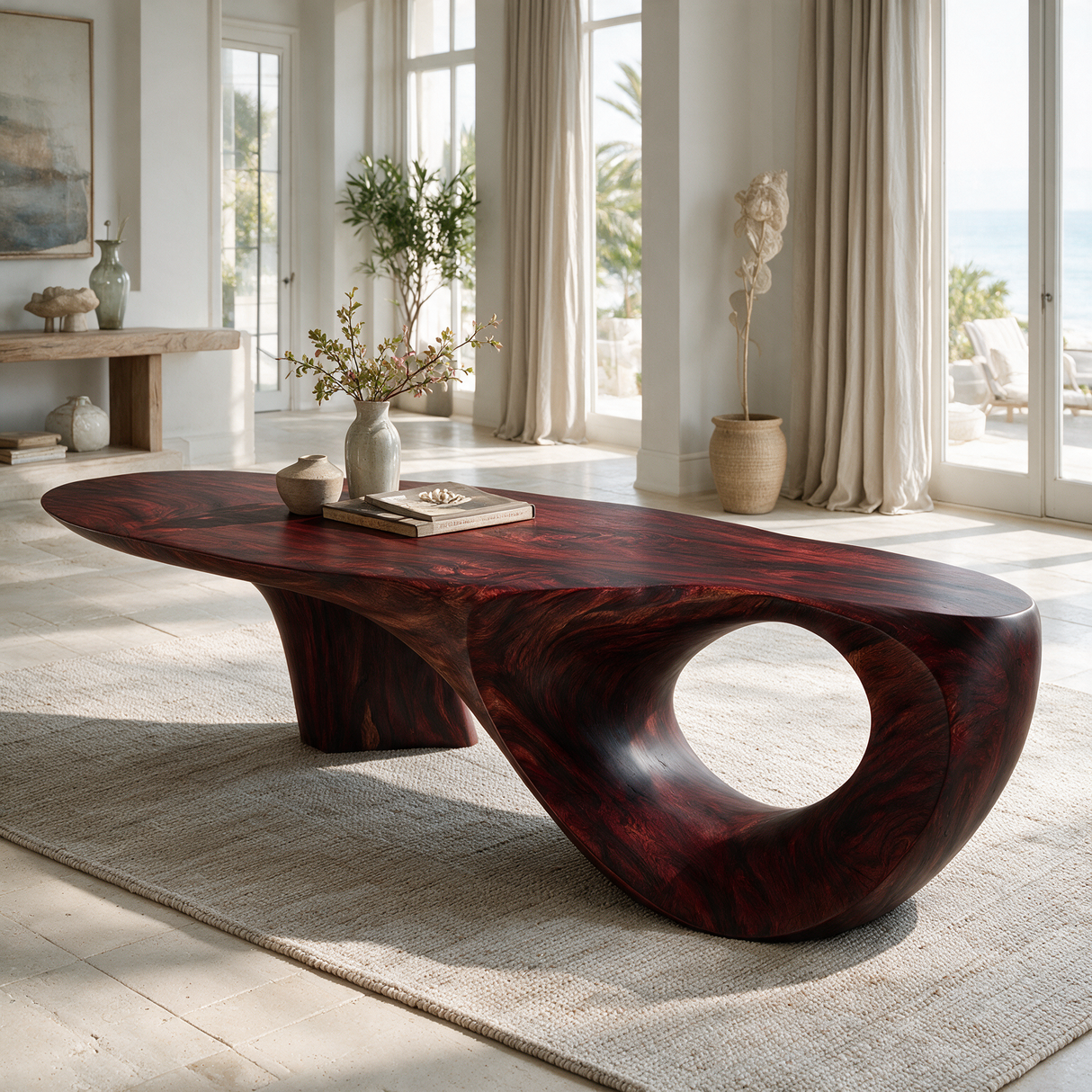 Raventhorn Handcrafted Solid Wood Coffee Table Mahogany - TimbeRustic Coffee Table