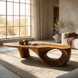 Raventhorn Handcrafted Solid Wood Coffee Table Teak - TimbeRustic Coffee Table