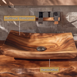 Riverbend Sculpted Solid Wood Vessel Sink - Timberustic Vessel Sinks