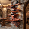 Rivora Live Edge Solid Wood Floating Wine Shelf