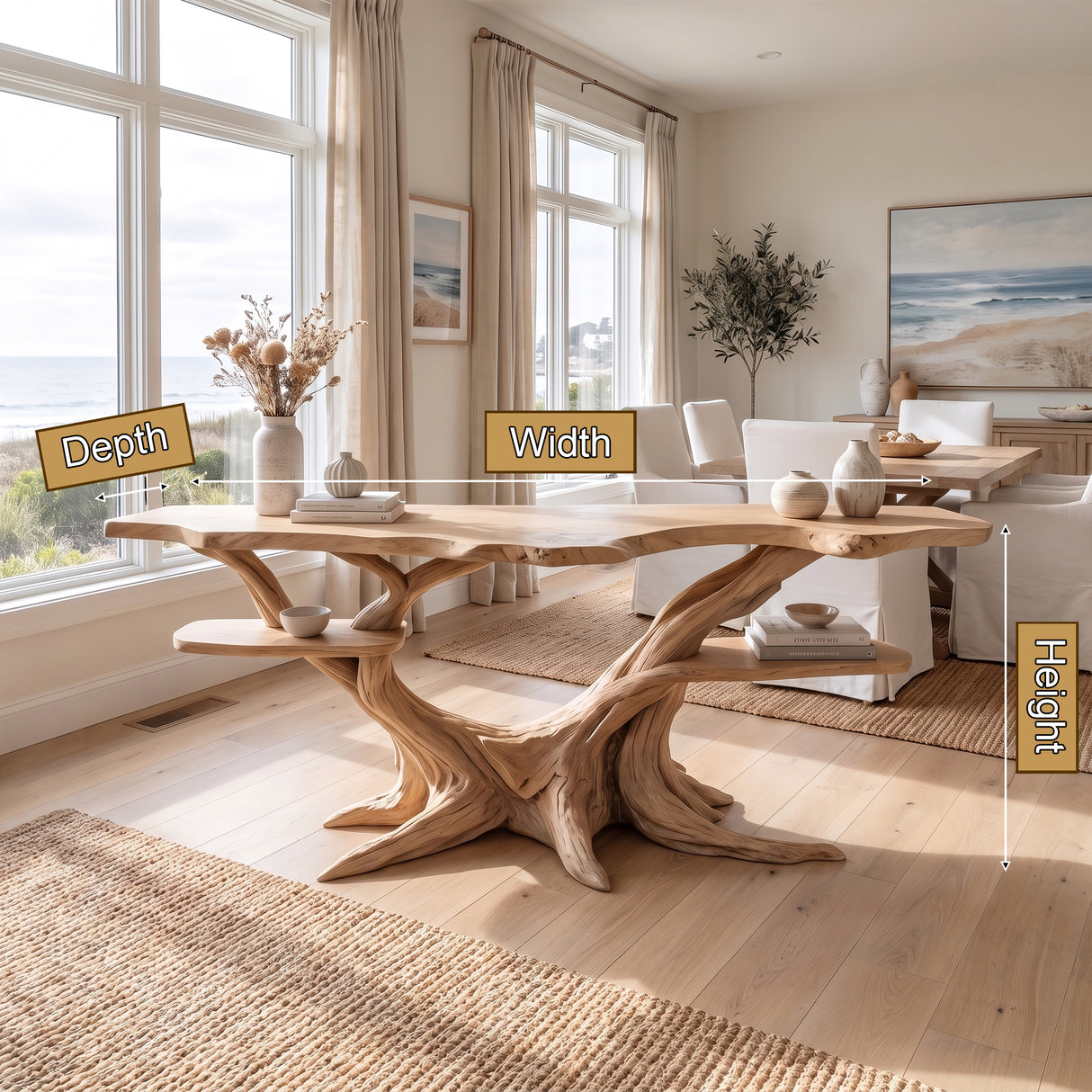 Roothaven Live Edge Solid Wood Console Table