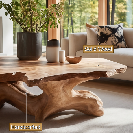 Rootmere Live Edge Solid Wood Coffee Table