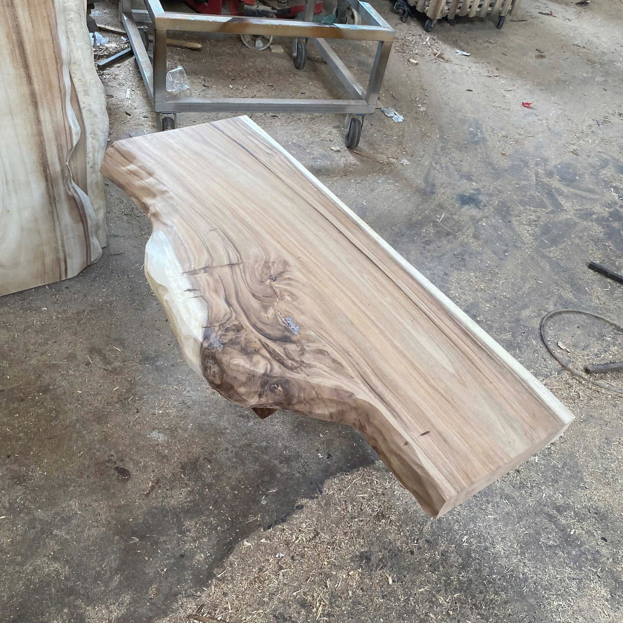 Rustic Live Edge Solid Wood Floating Bathroom Vanity