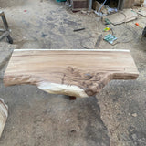 Rustic Live Edge Solid Wood Floating Bathroom Vanity