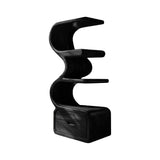 S-Curvecrest Sculpted Solid Wood Bar Cabinet Black - Timberustic Bar Cabinet