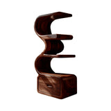 S-Curvecrest Sculpted Solid Wood Bar Cabinet Dark Walnut - Timberustic Bar Cabinet