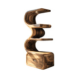 S-Curvecrest Sculpted Solid Wood Bar Cabinet Natural Oak - Timberustic Bar Cabinet