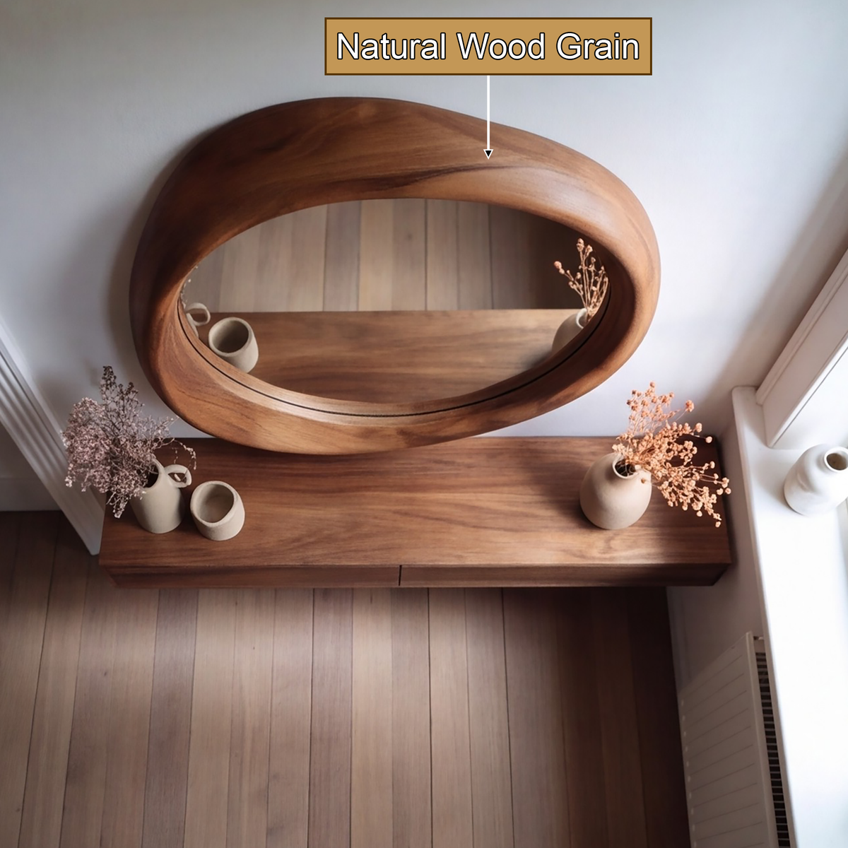 Solaceform Artisan-Crafted Solid Wood Mirror - Timberustic Mirror
