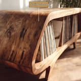 Sonora Solid Wood Record Player Stand With Storage - Timberustic Record Player Stand With Storage