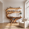 Sylthera Sculpted Solid Wood Console Table with Shelves Brown - Timberustic Console Table with Shelves