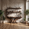 Sylthera Sculpted Solid Wood Console Table with Shelves Dark Walnut - Timberustic Console Table with Shelves