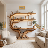 Sylthera Sculpted Solid Wood Console Table with Shelves - Timberustic Console Table with Shelves