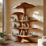 Sylthora Sculpted Solid Wood Mushroom Bookshelf