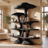 Sylthora Sculpted Solid Wood Mushroom Bookshelf