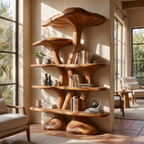 Sylthora Sculpted Solid Wood Mushroom Bookshelf