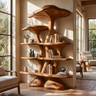 Sylthora Sculpted Solid Wood Mushroom Bookshelf