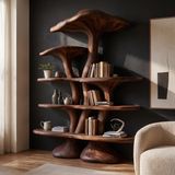 Sylthora Sculpted Solid Wood Mushroom Bookshelf