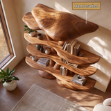 Sylthora Sculpted Solid Wood Mushroom Bookshelf