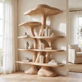 Sylthora Sculpted Solid Wood Mushroom Bookshelf