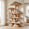 Sylthora Sculpted Solid Wood Mushroom Bookshelf