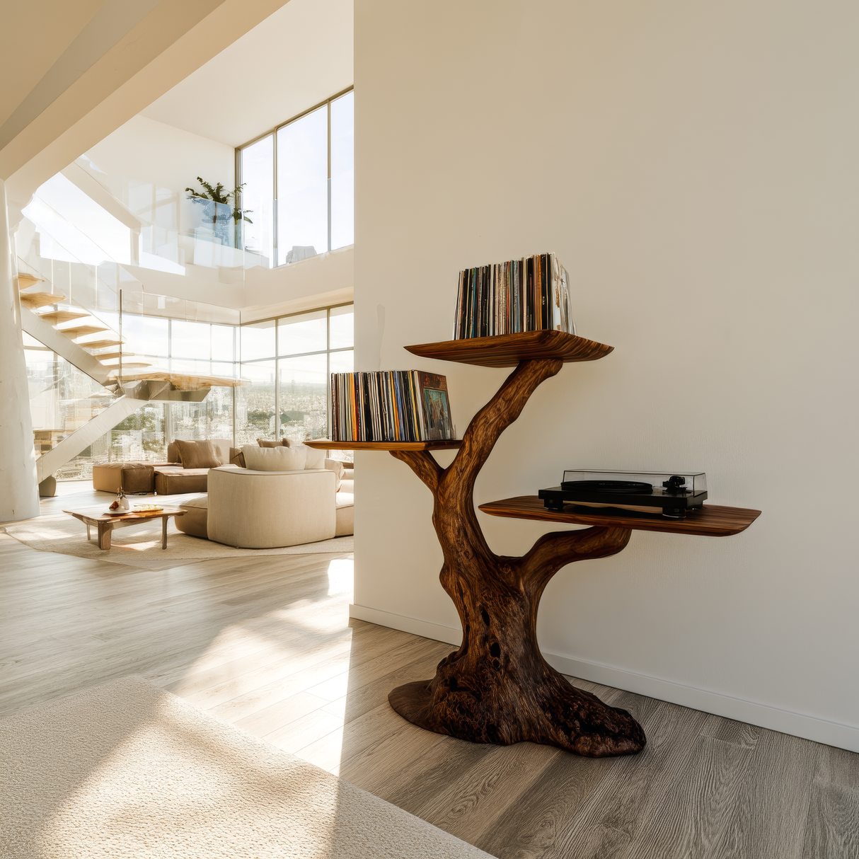 Sylvara Handcrafted Solid Wood Record Player Stand SPA982598 - Timberustic Record Player Stand With Storage