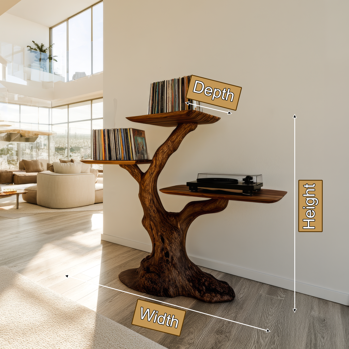 Sylvara Handcrafted Solid Wood Record Player Stand SPA982598 - Timberustic Record Player Stand With Storage