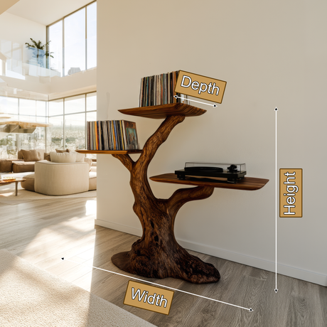Sylvara Handcrafted Solid Wood Record Player Stand SPA982598 - Timberustic Record Player Stand With Storage