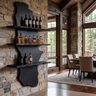 Sylvara Live Edge Solid Wood Floating Wine Shelf