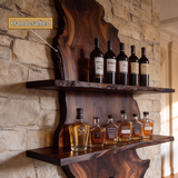 Sylvara Live Edge Solid Wood Floating Wine Shelf