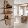 Sylvara Live Edge Solid Wood Floating Wine Shelf