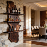 Sylvara Live Edge Solid Wood Floating Wine Shelf