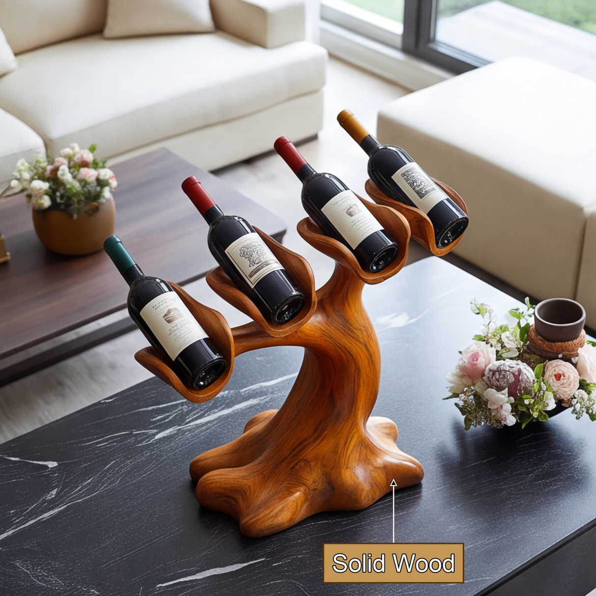 Sylvara Rootform Solid Wood Wine Rack