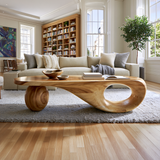 Sylvara Sculpted Solid Wood Coffee Table SPA205404 - TimbeRustic Coffee Table