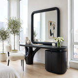 Sylvara Sculpted Solid Wood Cosmetic Table